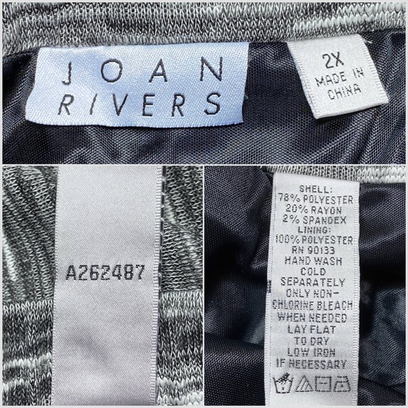 Joan Rivers Heathered Space-Dyed Knit Pull-On Slim Skirt, 2X Black/White A262487 - Picture 8 of 9